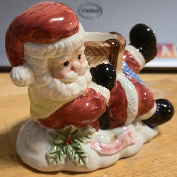 Vintage Ceramic Santa Taper Candle Holder Retro Kitsch Christmas Figurine 5” - Picture 8 of 10